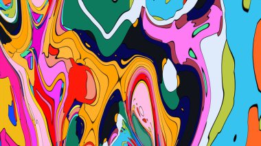 parlak renkli boya ile hipnotik girdaplar ile yaratıcı arka plan 