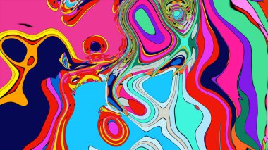 parlak renkli sıvı boya dalgaları ve girdaplar. soyut şablon 