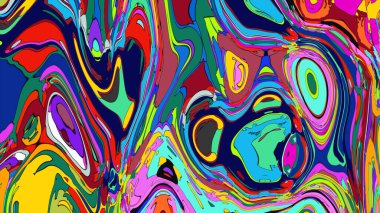 Soyut şekilleri ve girdapları olan psikedelik duvar kağıdı.. 