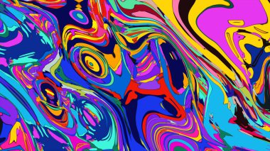 Canlı, soyut bir duvar kağıdı. Parlak, dalgalı boyalı..