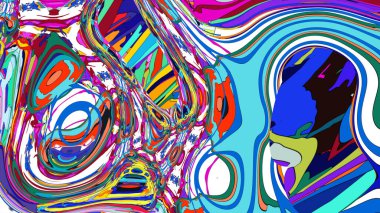 Girdap ve harmanlanan renklerin güzel, soyut bir çizimi.