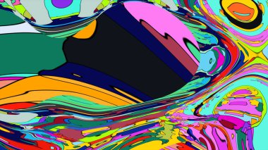 Sıvı benzeri formlara sahip modern bir soyut arkaplan çizimi.