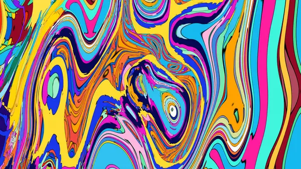 Soyut şablon. parlak renkli sıvı boya dalgaları ve girdaplar 