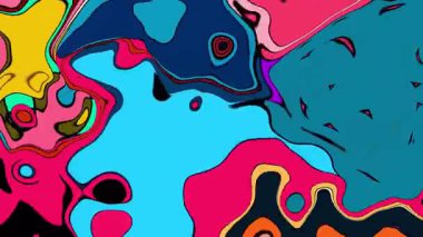 Akan sıvı boya sıçrar. Renkli psikedelik video