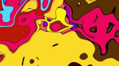 Akan sıvı boya sıçrar. Renkli psikedelik video