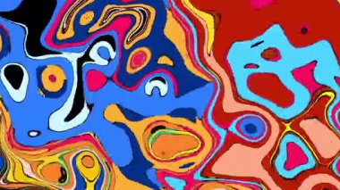 Soyut sıvı boya sıçraması. parlak psikedelik video