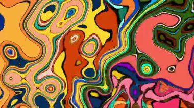 Soyut sıvı boya sıçraması. parlak psikedelik video