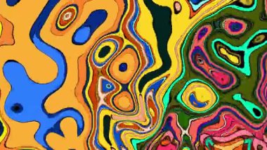 Parlak psikedelik video. Soyut sıvı boya sıçraması. 