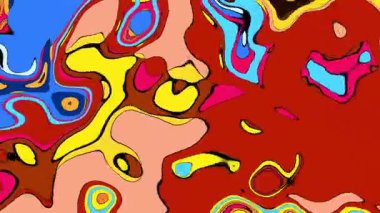 Parlak psikedelik video. Soyut sıvı boya sıçraması. 