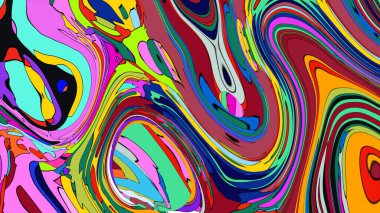 Lav lambası renklerinin pürüzsüz ve organik akışına sahip soyut illüstrasyon