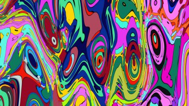 Lav lambası. Canlı, akışkan dalgalarla soyut grafik çizimi.