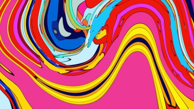 Lav lambası. Canlı, akışkan dalgalarla soyut grafik çizimi.