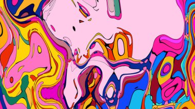 Lav lambası. Canlı, akışkan dalgalarla soyut grafik çizimi.