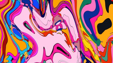 Değişken ve renkli soyut bir çizim ve dinamik sıçramalar..