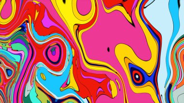 Değişken ve renkli soyut bir çizim ve dinamik sıçramalar..