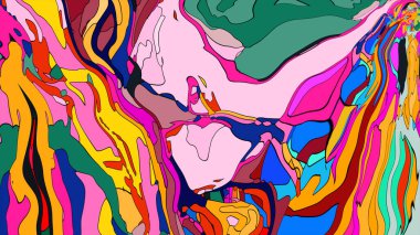 Renkli ve soyut bir tasvirle hareket halinde 