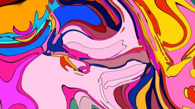 Kusursuz ve akıcı bir ton karışımı ile canlı bir soyut.