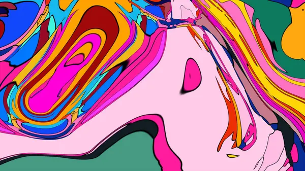 Değişken ve renkli soyut bir çizim ve dinamik sıçramalar..