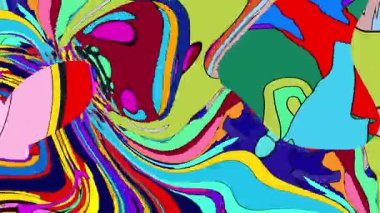 Psikedelik hareket. akan parlak sıvı boya.