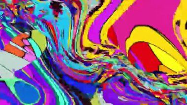 Psikedelik hareket. akan parlak sıvı boya.