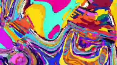 Psikedelik hareket. akan parlak sıvı boya.