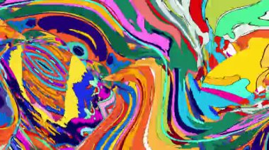 Canlı psikedelik video. akan renkli sıvı boya..