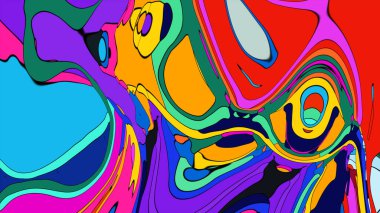 Görsel olarak çekici, dönen dalgaları olan soyut bir tasarım..