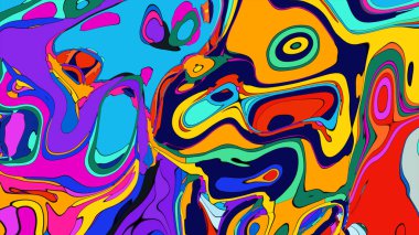 Görsel olarak çekici, dönen dalgaları olan soyut bir tasarım..