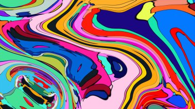 Görsel olarak çekici, dönen dalgaları olan soyut bir tasarım..