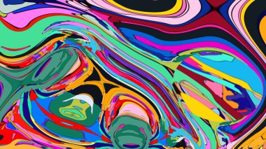 Benzersiz ve dinamik bir soyut tasarım, sıvı bir his ile..