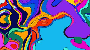 Benzersiz ve dinamik bir soyut tasarım, sıvı bir his ile..