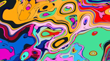 Dönen, renkli bir sıvının sanatsal bir temsili..