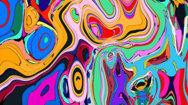 Görsel olarak büyüleyici, kıvrımlı, renkli bir sıvı..