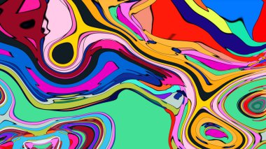 Canlı bir sıvı etkisi olan dinamik ve enerjik bir çizim..