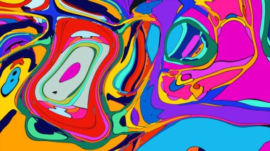 Canlı bir sıvı etkisi olan dinamik ve enerjik bir çizim..