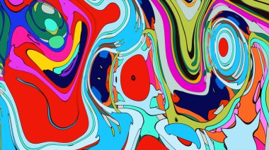 Canlı bir sıvı etkisi olan dinamik ve enerjik bir çizim..