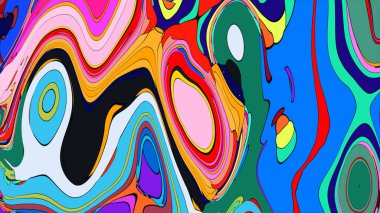 Cesur ve renkli, akışkan ve kusursuz bir kalitede soyut bir tablo..