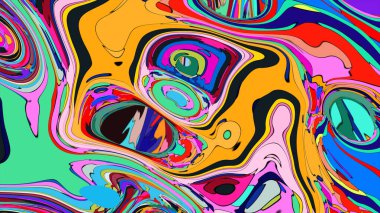 Dönen renkli sıvı motifli çarpıcı bir görüntü..