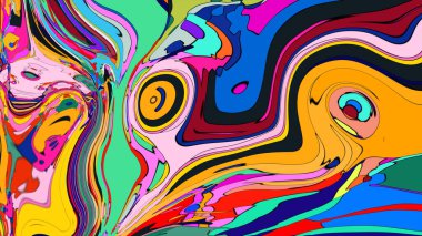 Dönen renkli sıvı motifli çarpıcı bir görüntü..