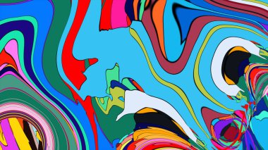 Dönen renkli sıvı motifli çarpıcı bir görüntü..
