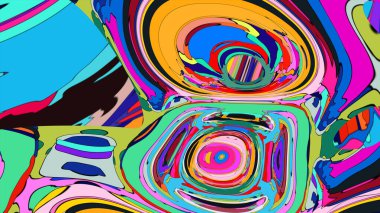 Dönen renkli sıvı motifli çarpıcı bir görüntü..