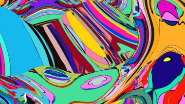 Parlak renklerin akışkan bir deseni olan güzel bir çizim..