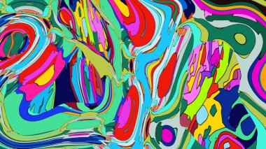 Parlak renklerin akışkan bir deseni olan güzel bir çizim..