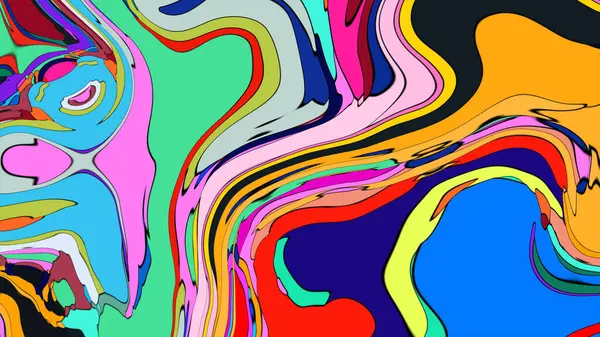 Dönen, renkli bir sıvının sanatsal bir temsili..