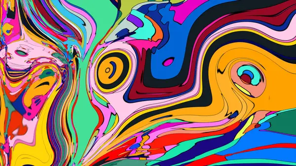 Dönen renkli sıvı motifli çarpıcı bir görüntü..