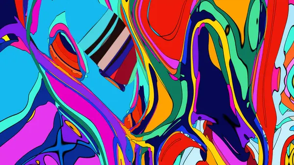 Dönen renkli sıvı motifli çarpıcı bir görüntü..
