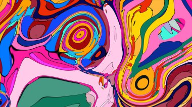 Dinamik ve anlamlı bir şekilde renkli sıvı mermer etkisi.