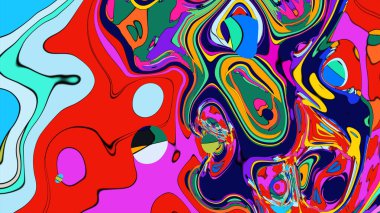 Dinamik ve anlamlı bir şekilde renkli sıvı mermer etkisi.