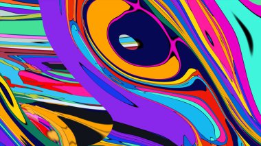 Bright abstract pattern illustration, a vibrant and hypnotic fluid background.