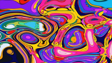 Artistic liquid illustration, featuring bright swirls and seamless hues.
